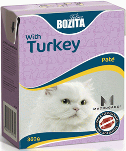 BOZITA 3971, Tetra Pak паштет с индейкой, для кошек, 360 гр