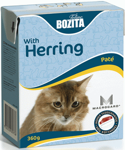 BOZITA 3973, Tetra Pak паштет с Сельдью, для кошек, 360 гр